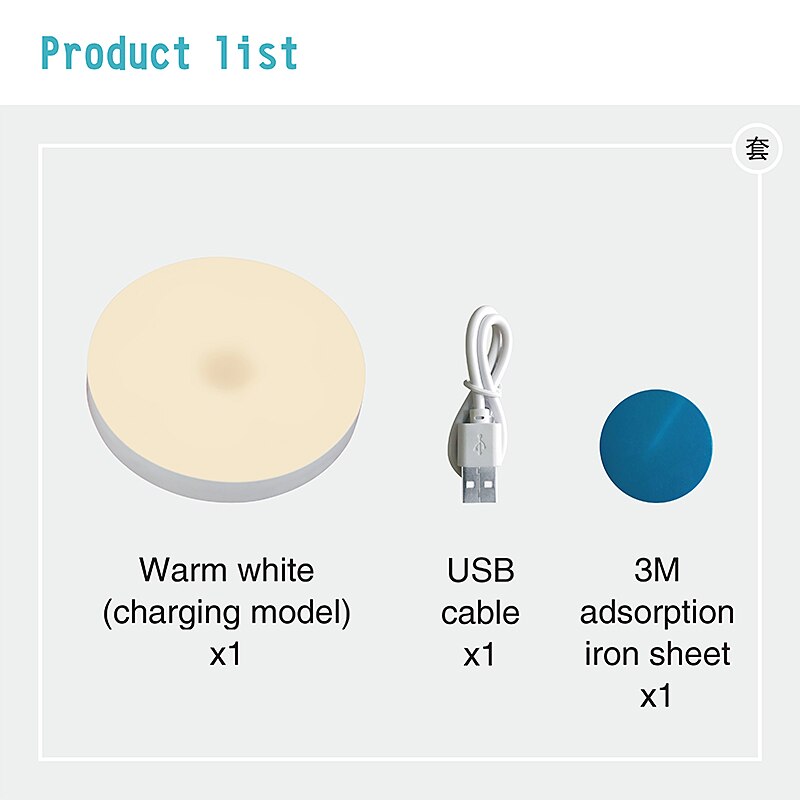 USB Charging Led Night Light Touch Lamp Bedside Baby Toilet Bedroom Door Rechargeable Wireless Mini Lights: white  warm white