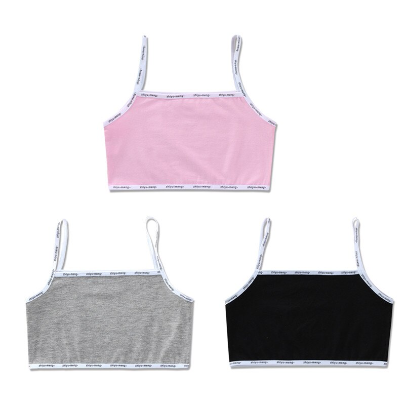 3 pz/lotto bambini biancheria intima modello 100% cotone ragazze canotta colore della caramella canottiera ragazze gilet 8-14years: heifenhui