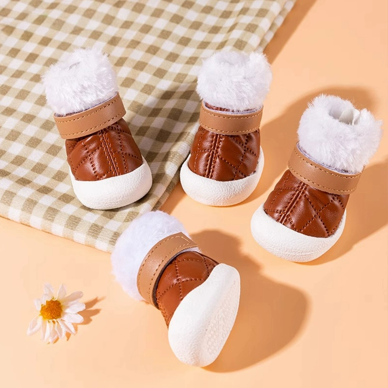4 stk./sæt hundesko vinter varme sko til små mellemstore hunde skridsikre hvalp regnstøvler sneakers fodtøj kat hund gåture sneakers