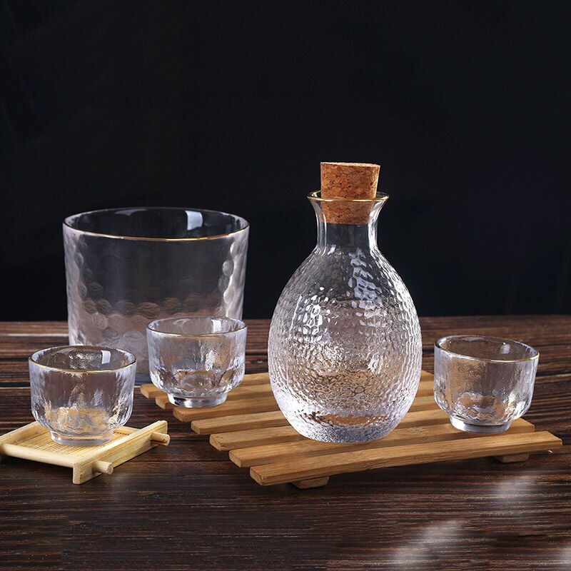 Kreative matt Fingerabdruck Sake Flasche Wein Glas einstellen, japanischen stil Hand-gemalt Pflaume Blüte Willen Glas Einschließlich Wein Warme