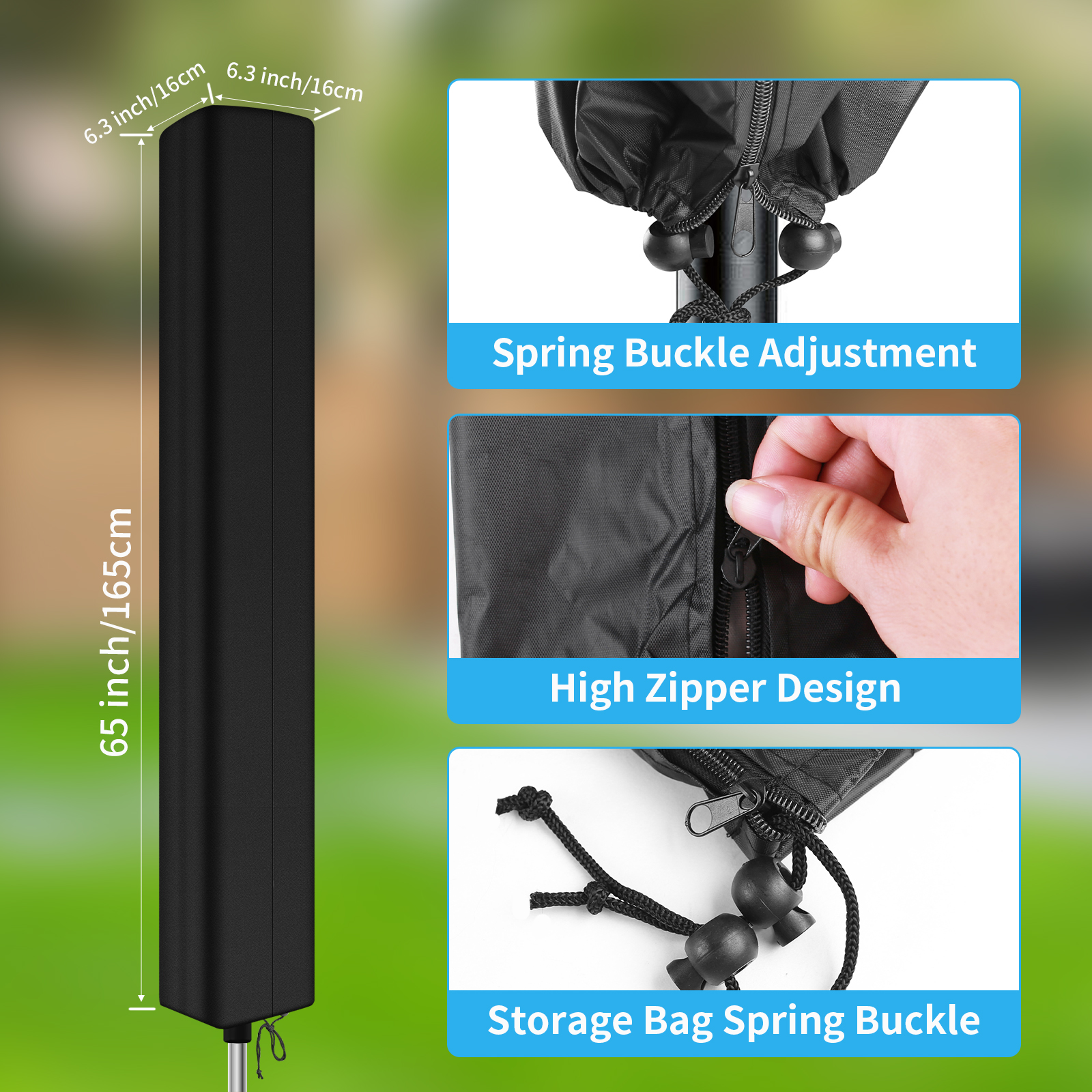 Guarda-chuva rotativo ao ar livre roupas rack de secagem capa impermeável resistente às intempéries dobrável capa de proteção resistente a rasgos w zíper