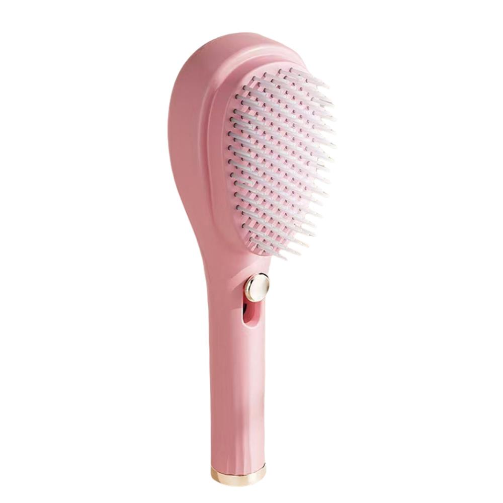 Zelfreinigende Haarborstel Hoofdhuid Massage Borstel Antistatische Haarkam Salon Styling Tool Draagbare Intrekbare Magische Pluizig Haar Kam: Roze