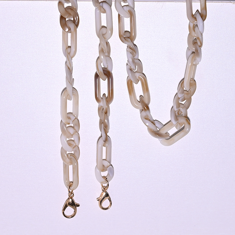 Nieuw acryl lenzenvloeistof ketting lanyard trendy zonnebril leesbril ketting bril accessoires MAAN GIRL: Oranje