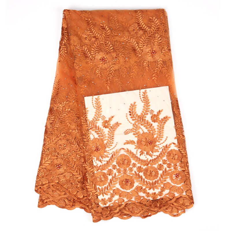 African Tulle Lace Mesh Rope Embroidery Fabric - Green 5 Yards For Wedding & Special Occasions