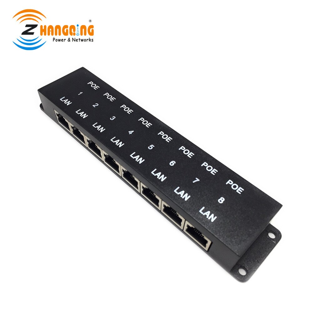 802.3af/at Passive PoE Injector 8 Port Patch Panel With 24 Voltage 120 Watts Power Supply
