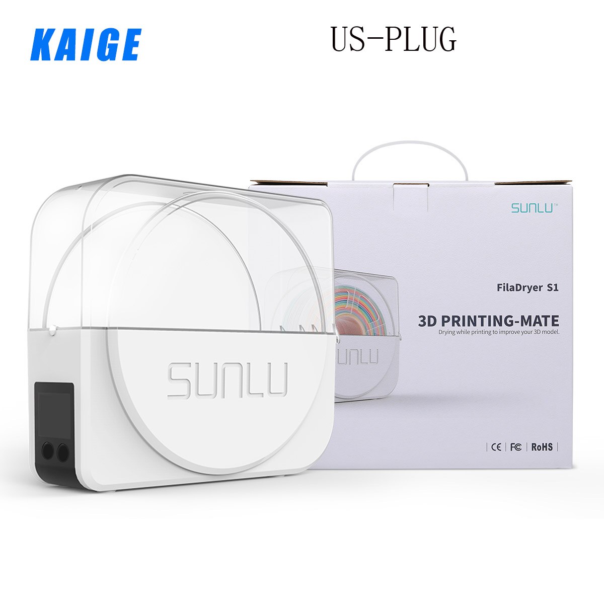 SUNLU – séchoir à Filament exclusif S1, boîte de séchage, stockage, économie de matériaux arides, Machine FDM, accessoires pour imprimante 3D: US PLUG