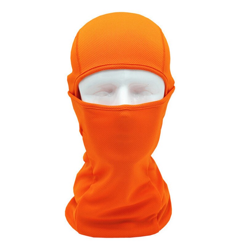 Pasamontañas de Lycra para ciclismo, máscara facial completa para el cuello, casco ultrafino para hombre: Orange