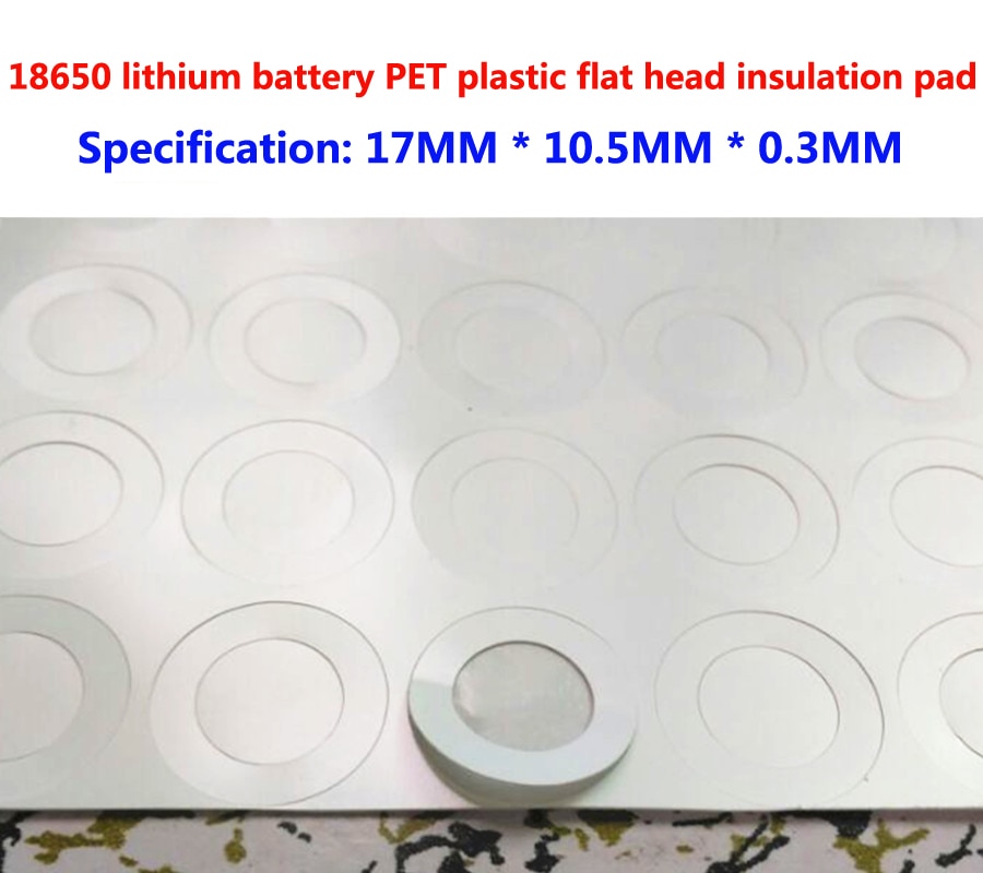 100 Stks/partij 18650 Lithium Batterij Huisdier Plastic Positieve Elektrode Holle Hoofd Isolatie Pad Originele Pakking