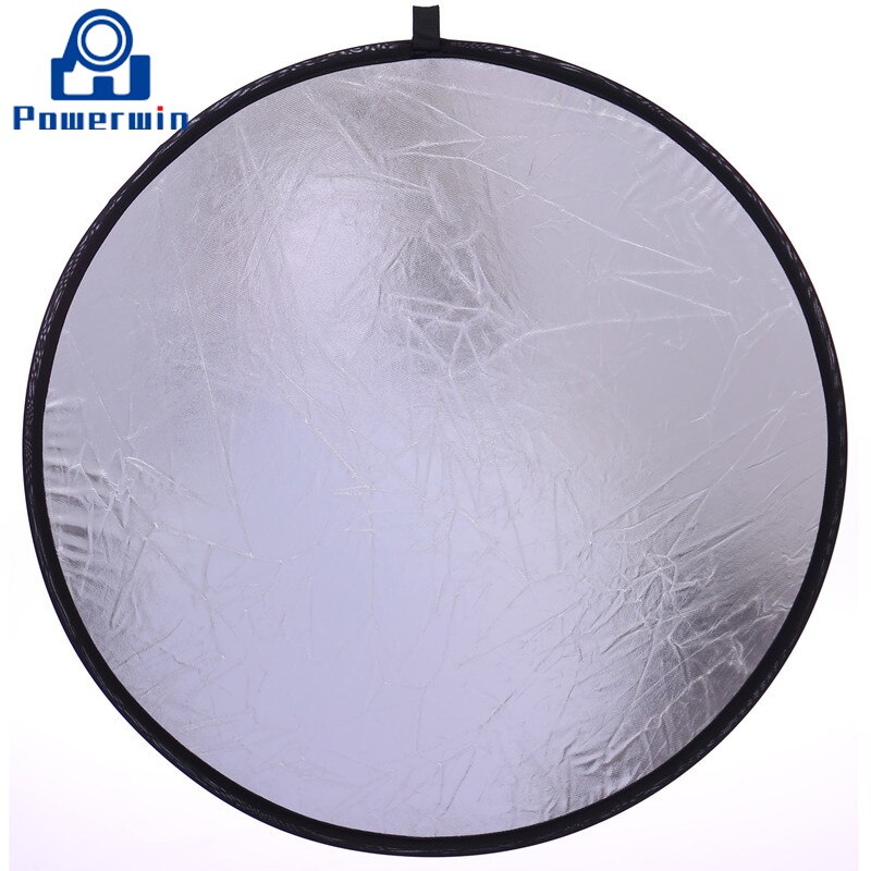 Powerwin 2 in 1 Gold Silver Reflector 60cm Collapsible Disc Diffuser Softbox Photo Studio Video Lighting Backdrop Light Stand
