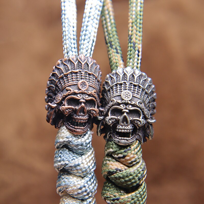 Cuentas de Paracord para la fabricación de joyas, suministros de latón, jefe Tribal africano, Faraón, Calavera, espaciador, cuentas, pulseras DIY, accesorios para
