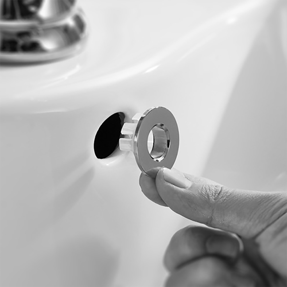 3pcs Greenspring Sink Basin Trim Overflow Cover Brass Insert in Hole Round Caps Brushed Nickel Kitchen Fixture Washing Sinks