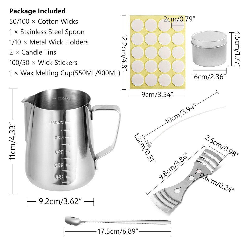 Candle Crafting Tool Kit Candles DIY Craft Tools Candle Wick Candle Making Tool Suitable for Beginner Candle Making Wick Wax Kit