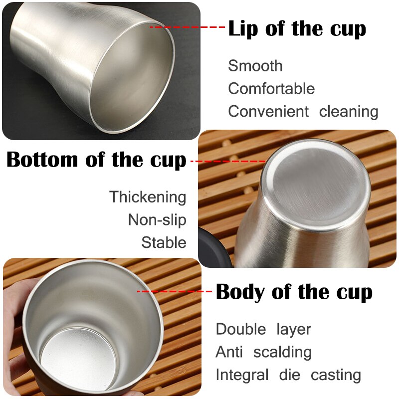 250ml Small Coffee Cup For Wine Tea Water Mugs Flask Double Wall Stainless Steel Home Office Drink Adults Children Picnics