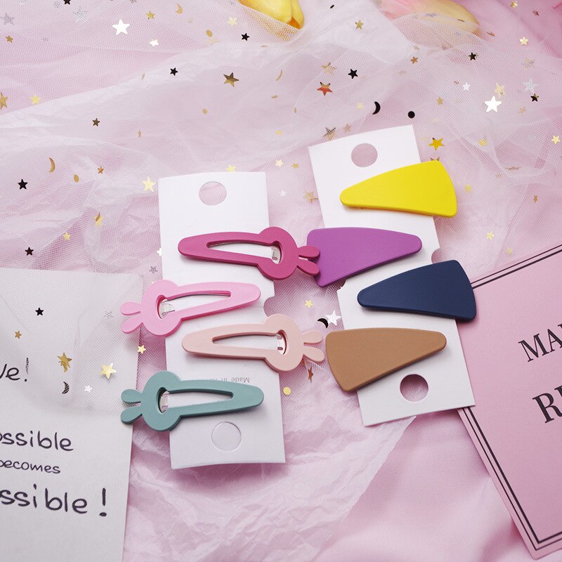 Accesorios para el cabello para niños Nueva encantadora estrella de conejo Color caramelo para niñas Horquillas para el pelo niños sombreros 4 Uds Baby BB Clips