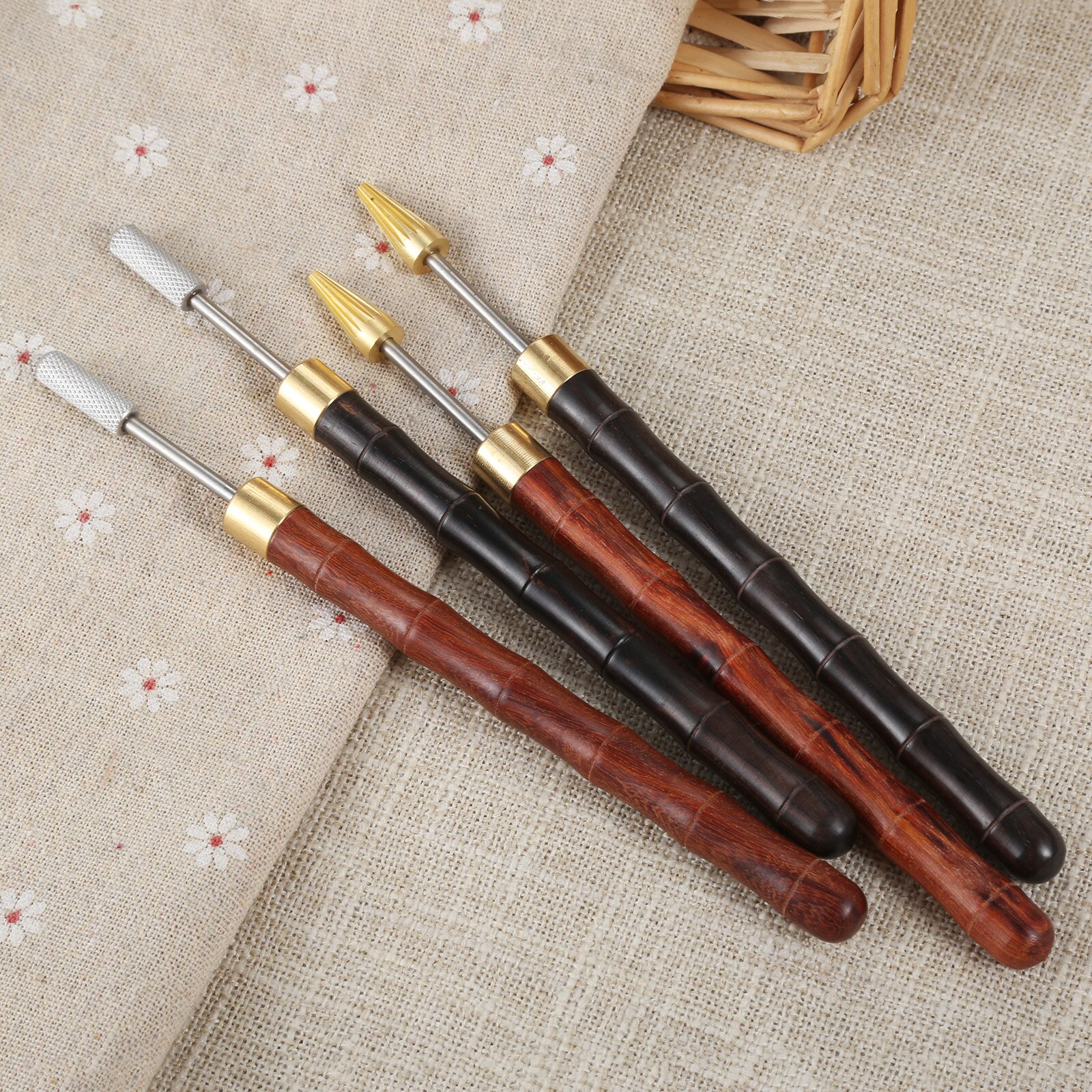 1pc couro borda óleo caneta dupla cabeça de bronze couro borda pasta óleo tintura lápis aplicador rolo pintura rápida couro artesanato ferramenta