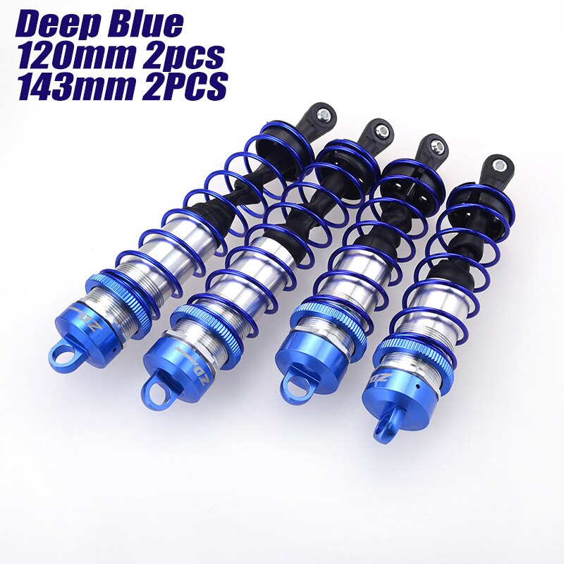 ZD Racing 4PCS Metal Shock Absorber 120mm Front&amp;143mm Rear Damper Suspension for 1/8 RC Car HSP DHK HPI Traxxas JLB Wltoys Drift: 1 Set D Blue