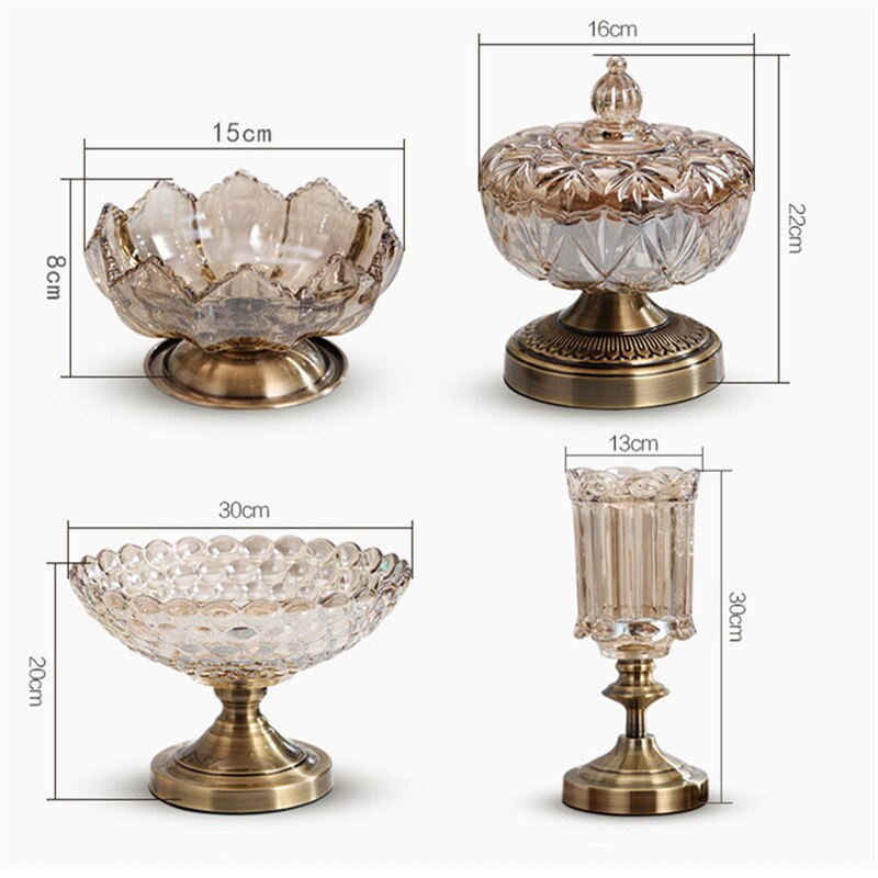 Europæisk retro glasvase metallegering guldvase moderne bord kunstig blomsterflaske boligindretning stue dekoration