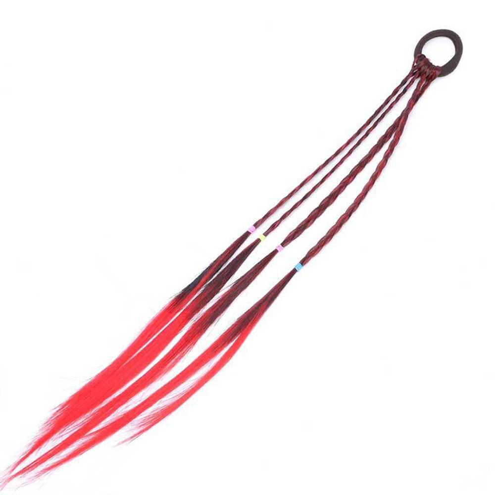 Simpelt barn elastisk hårbånd gummibånd hårtilbehør børn paryk pandebånd piger snoet fletning reb hovedbeklædning hår fletning: Rød