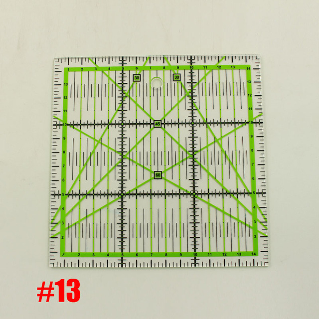 1pcs Plastic Clear Sewing Patchwork Ruler Tools Quilting Grid Rulers Cutting Pattern Tailors Ruler DIY Sewing Craft Scale Ruler: NO.13