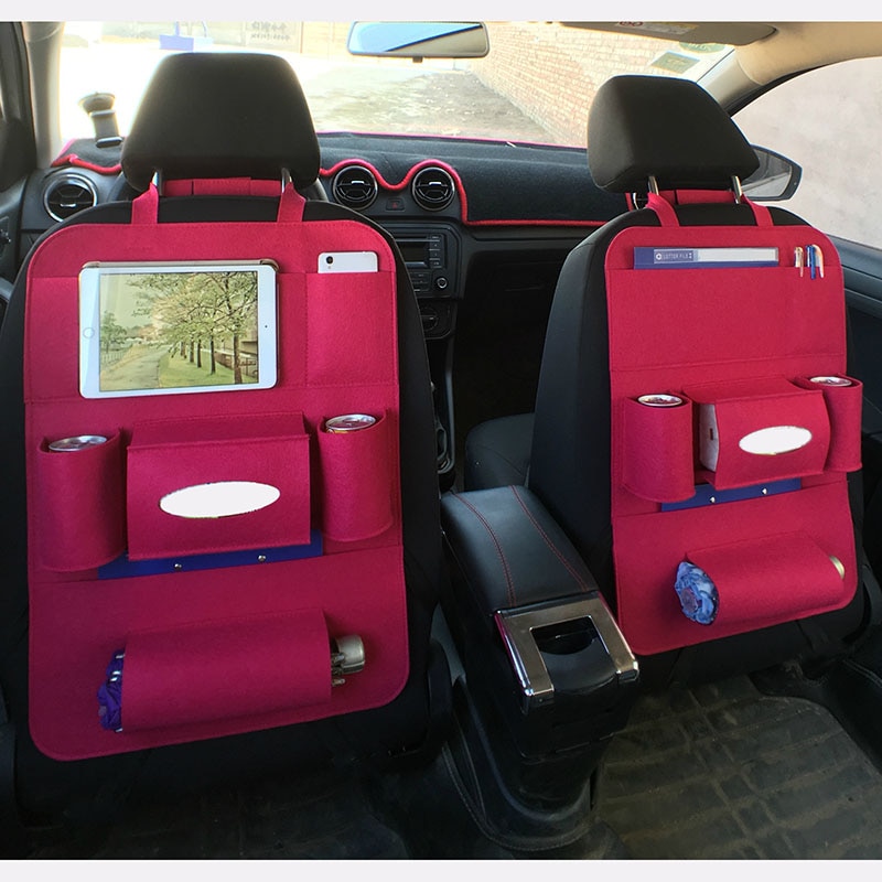 Car Back Seat Storage Bag Bottle Magazine Tissue Food Phone Automobile Organizer Cars Backseat Cover Multi-Pocket Holder BX