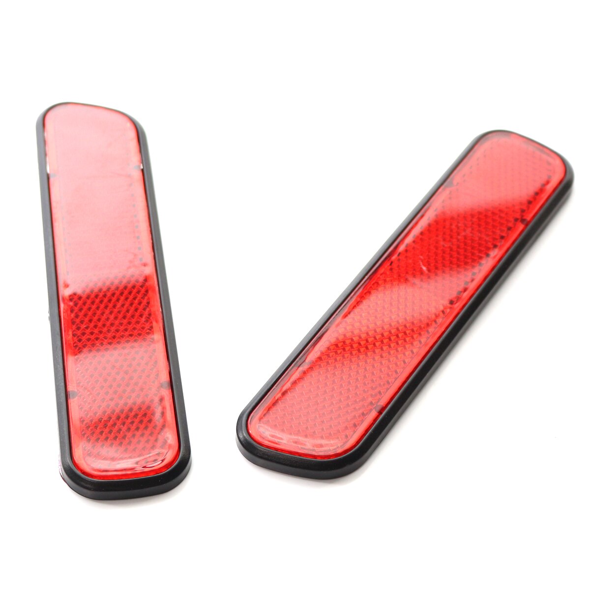 X-CAR 2PCS Car Reflector Sticker Safety Warning Signs Front Rear Bumper Car Door Sticker Safety Mark Secure Reflector Sticker: 1 Pair Red