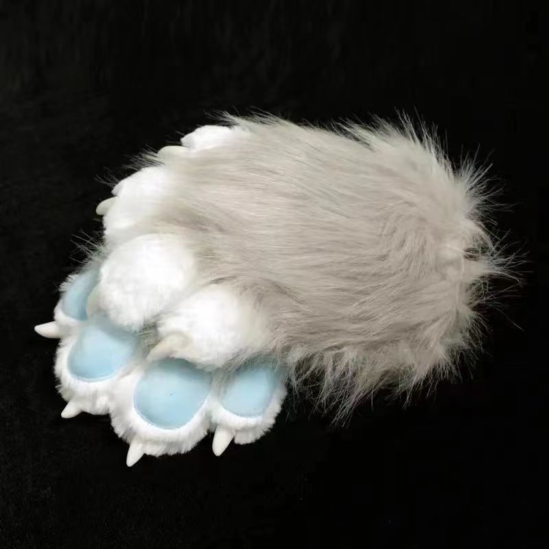 Kig fursuit kigurumi peludo animal garras unhas luvas cosplay traje wearable peludo animal pata cosplay adereços: Marfim