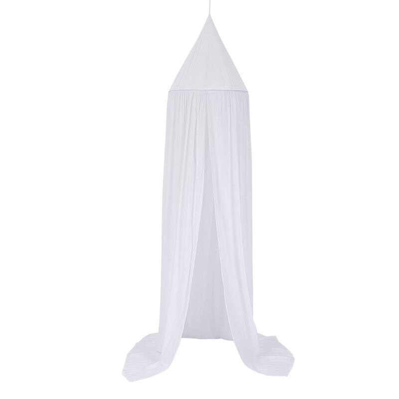 KAMIMI Baby Bed Curtain Children Room Decoration Crib Netting Baby Tent Washed Cotton Cloth Hung Dome Baby Mosquito Net Photogra: White