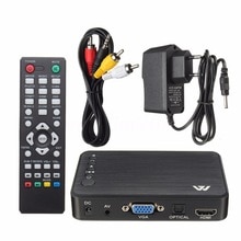 Mini 1080P EU Plug HD Multimedia Speler 5 V/2A HDMI Multimedia TV BOX 3 Uitgangen HDMI/VGA/AV USB SD Card