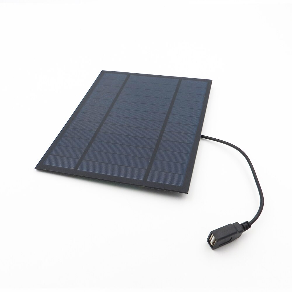 Solar Cell 6V 6W Polycrystalline Solar Panel Charger DIY Solar Charge Battery 30cm cable 5V USB output 6VDC