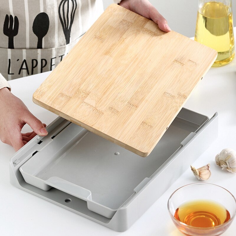 Kitchen Chopping Board Fruit Vegetable Cutting Plate Detachable Food Storage Pulling Board Drawer Type Household Cutting Board