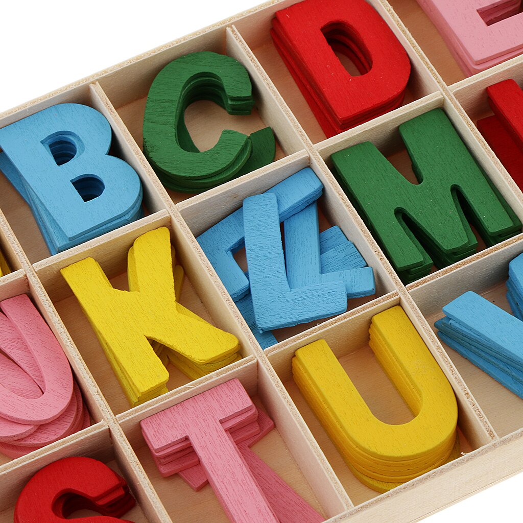 156Pcs Kleurrijke Houten Letter Alfabet Versiering Kids Educatief Speelgoed