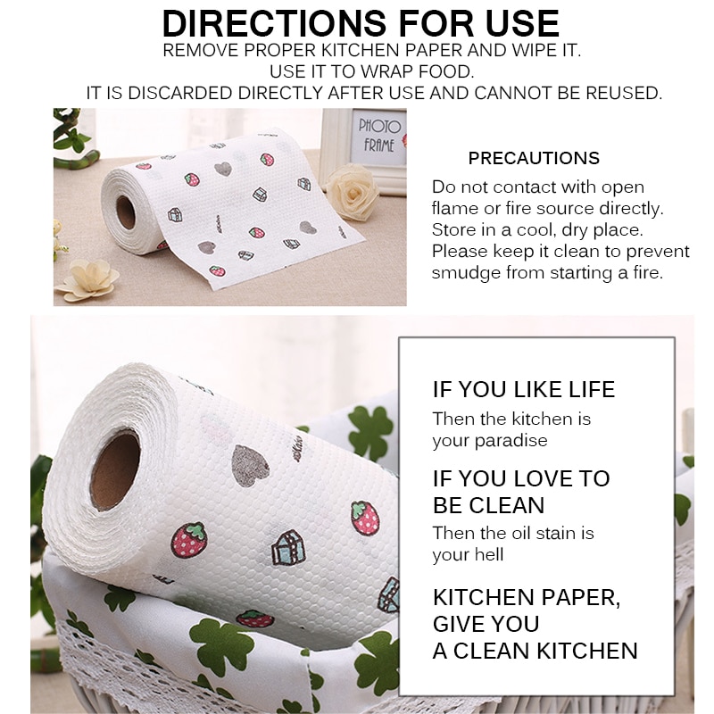Disposable Kitchen Tools Paper Towel Oil Absorbing Dishcloth Paper Absorbent Towel Dish Cloth Tablecloth Dish Towel Paper towel
