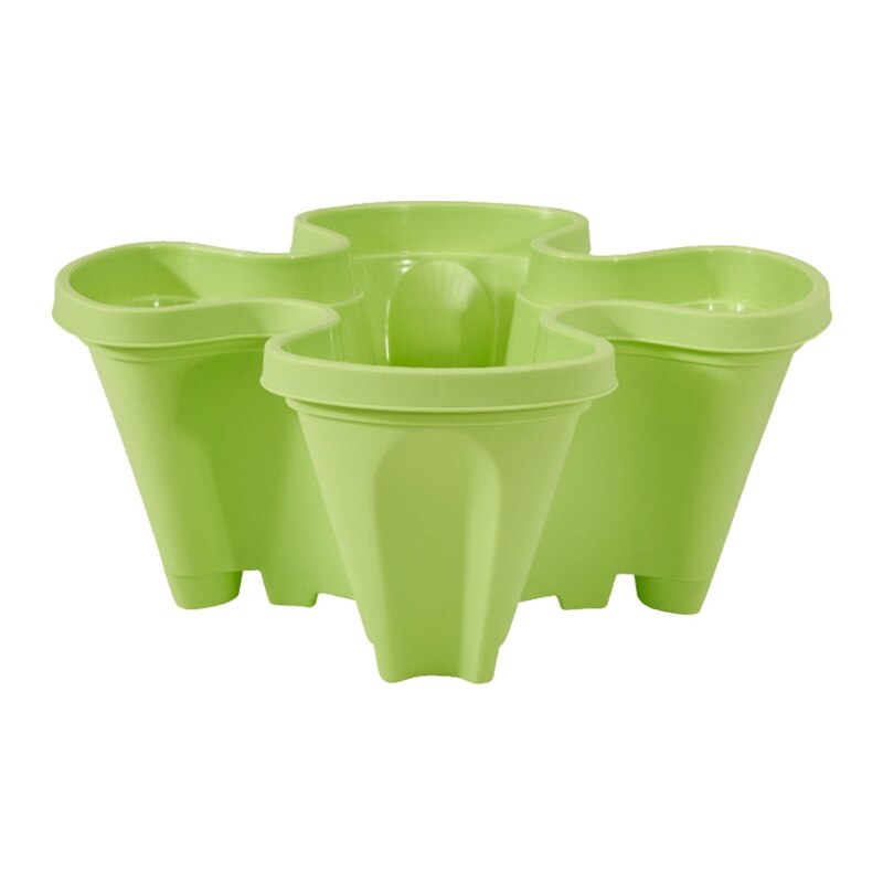 Macetas apilables con agujeros de drenaje, maceta de plástico para flores, Permeable, creativa: Green