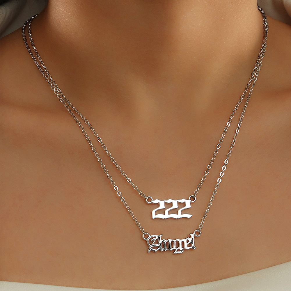 Minimalistische Angel Nummer Ketting 111 222 333 444 555 777 Zilver Kleur Choker Ketting Voor Vrouwen Mannen Lucky Nummer Ketting sieraden