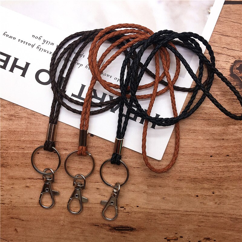 10pcs/lot Neck Lanyard Braided Necklace String Strap for Student Staff Work Card Holder USB Holder ID Pass Card Badge Holder