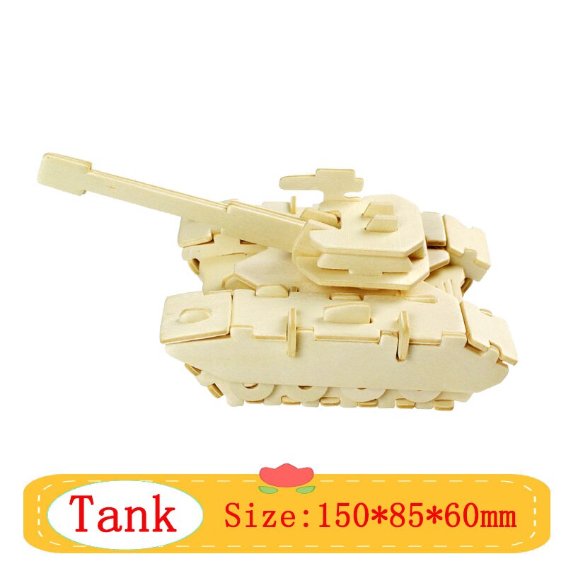 3D Puzzle Wooden Jigsaw Toys Plane Series Vehicle Model Education Toy Game For Children Wood Jigsaw Puzzles Christmas: Tank