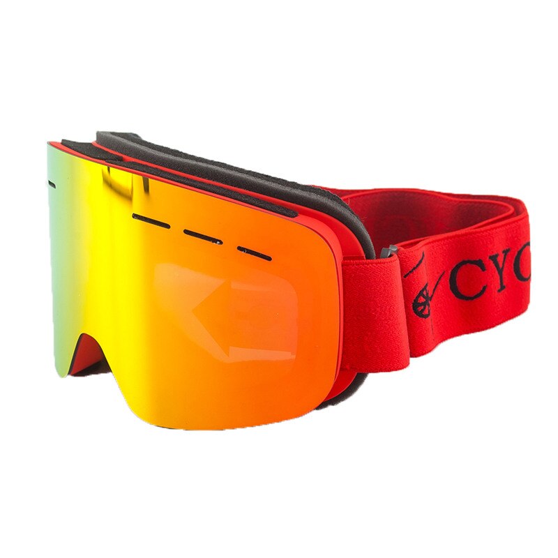 Óculos de esqui, óculos anti-neblina para homens e mulheres, lente dupla, antiparra, snowboard, ski, adulto: RED