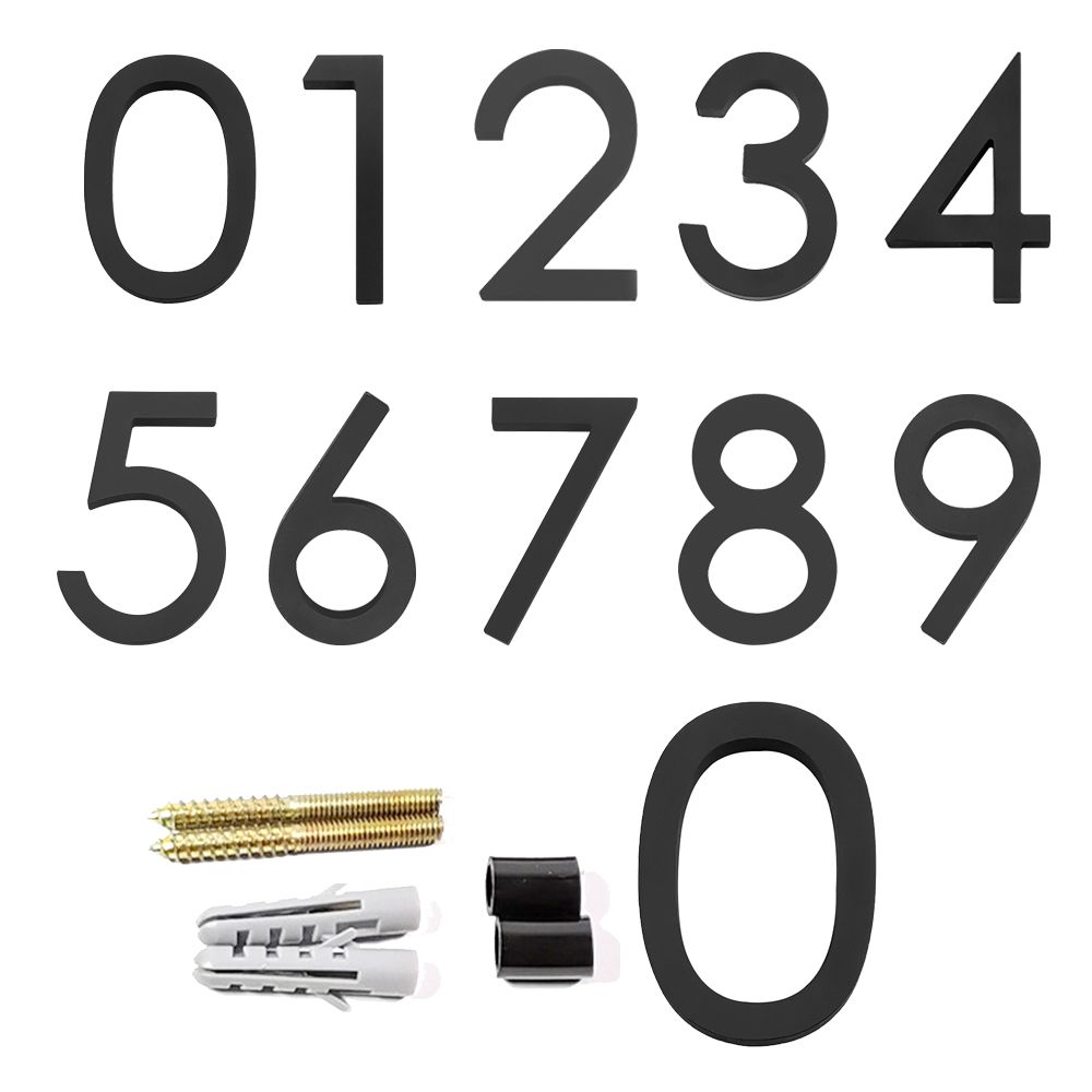 6" Floating House Number Modern House Numbers Garden Door Number with Nail Kit Black 911 Visibility Signage Mailbox Decor