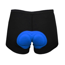 Mannelijke Gewatteerde Ademende Fiets Fietsen Ondergoed Shorts Rijden Onderbroek (Siliconen Type) -Zwart + Blauw L