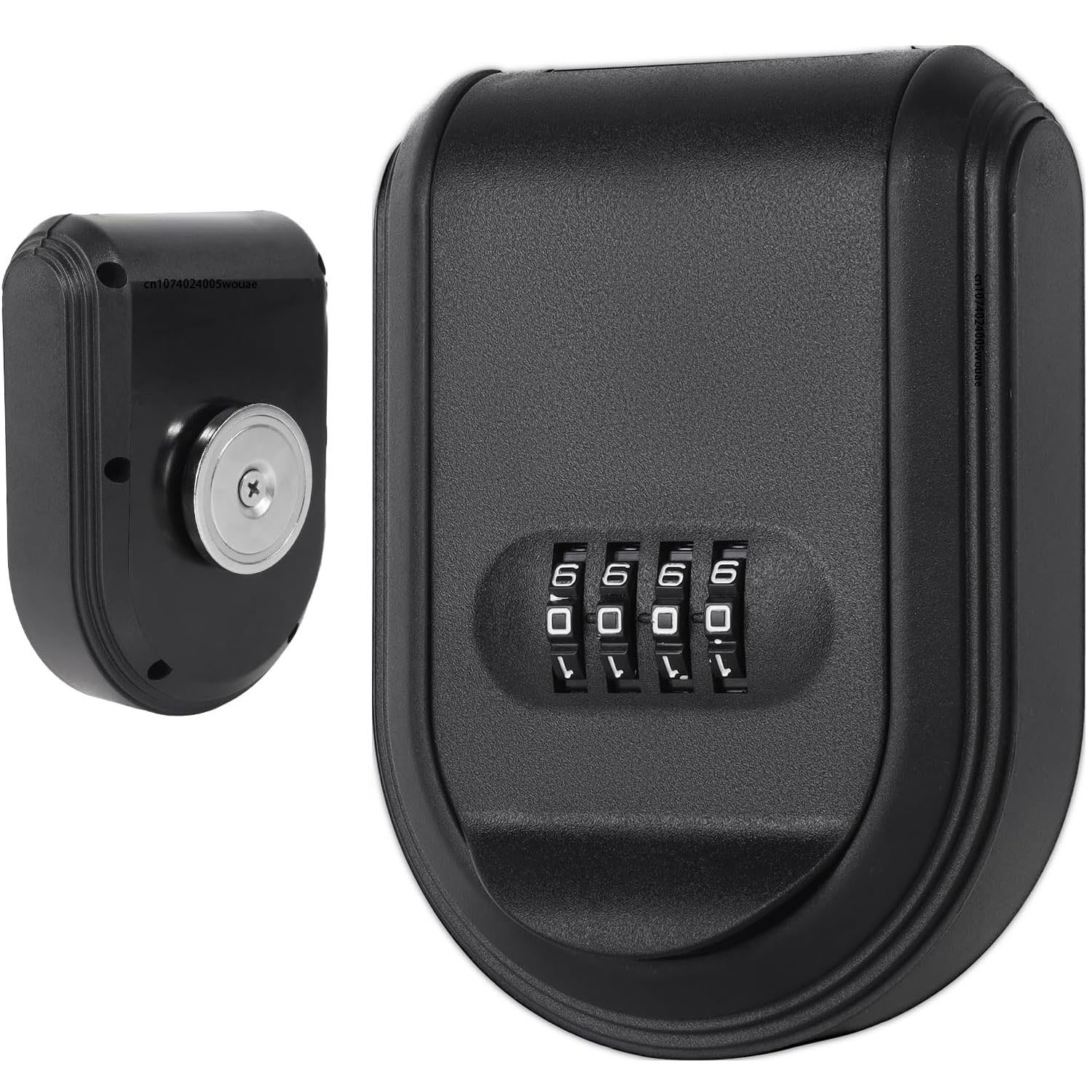Magntic Key Lock Box with 4 Digit Combination Lock Hider Under Car Magnetic Key Holder with Strong Magnet for Indoors Outdoor: black