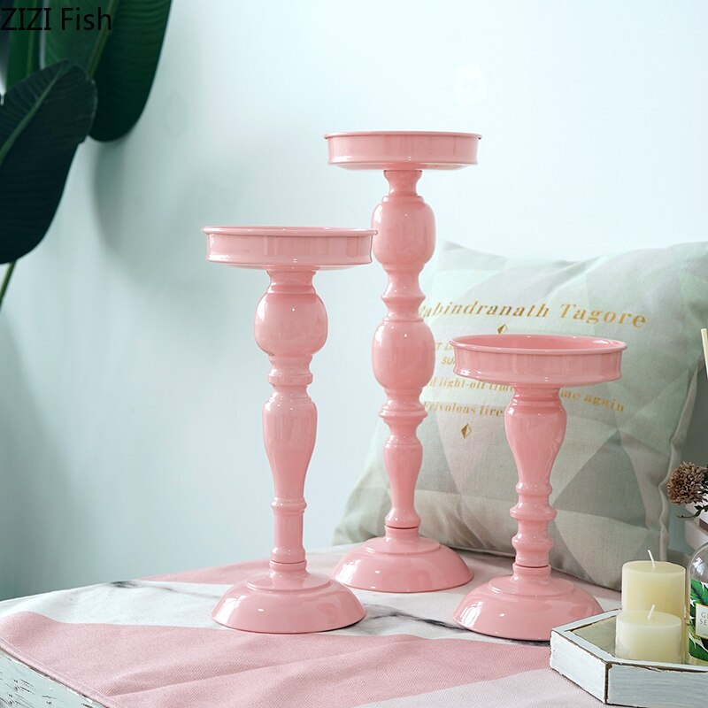 Hoge Voeten Cake Stand Kaarshouder Roze Bruidstaart Tafel Decorating Party Leveranciers voor Fondant Dessert