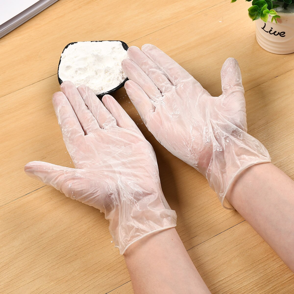 100 Uds guantes de vinilo cocina guantes de PVC de las yemas de los dedos de la pantalla táctil no-slip Anti-sudor de las yemas de los dedos Ultra-Delgado móvil guantes para la punta de los dedos