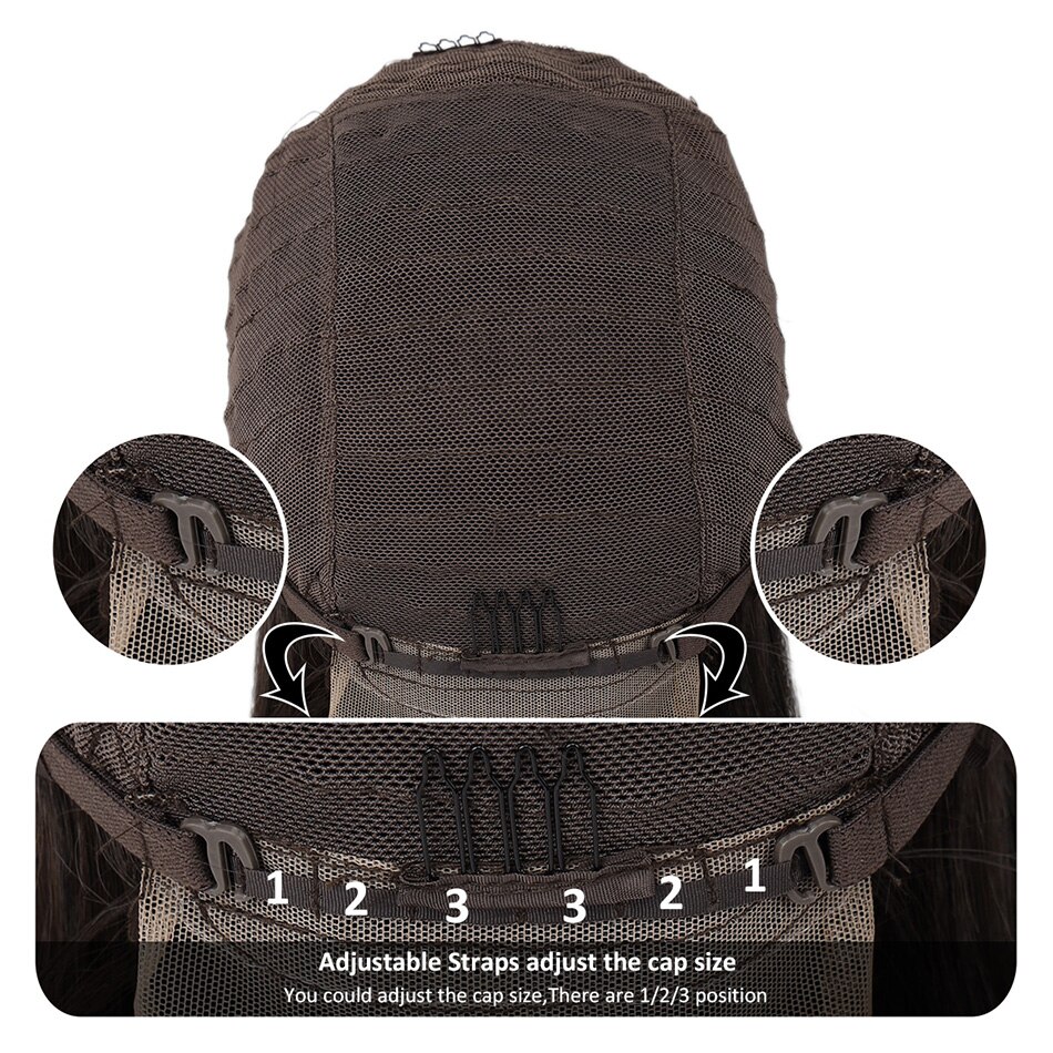 14'' Bob Straight Lace Front Wigs Glueless Lace Wig Synthetic Heat Resistant Fiber Dark Brown Hair Wig With Baby Hair For Women