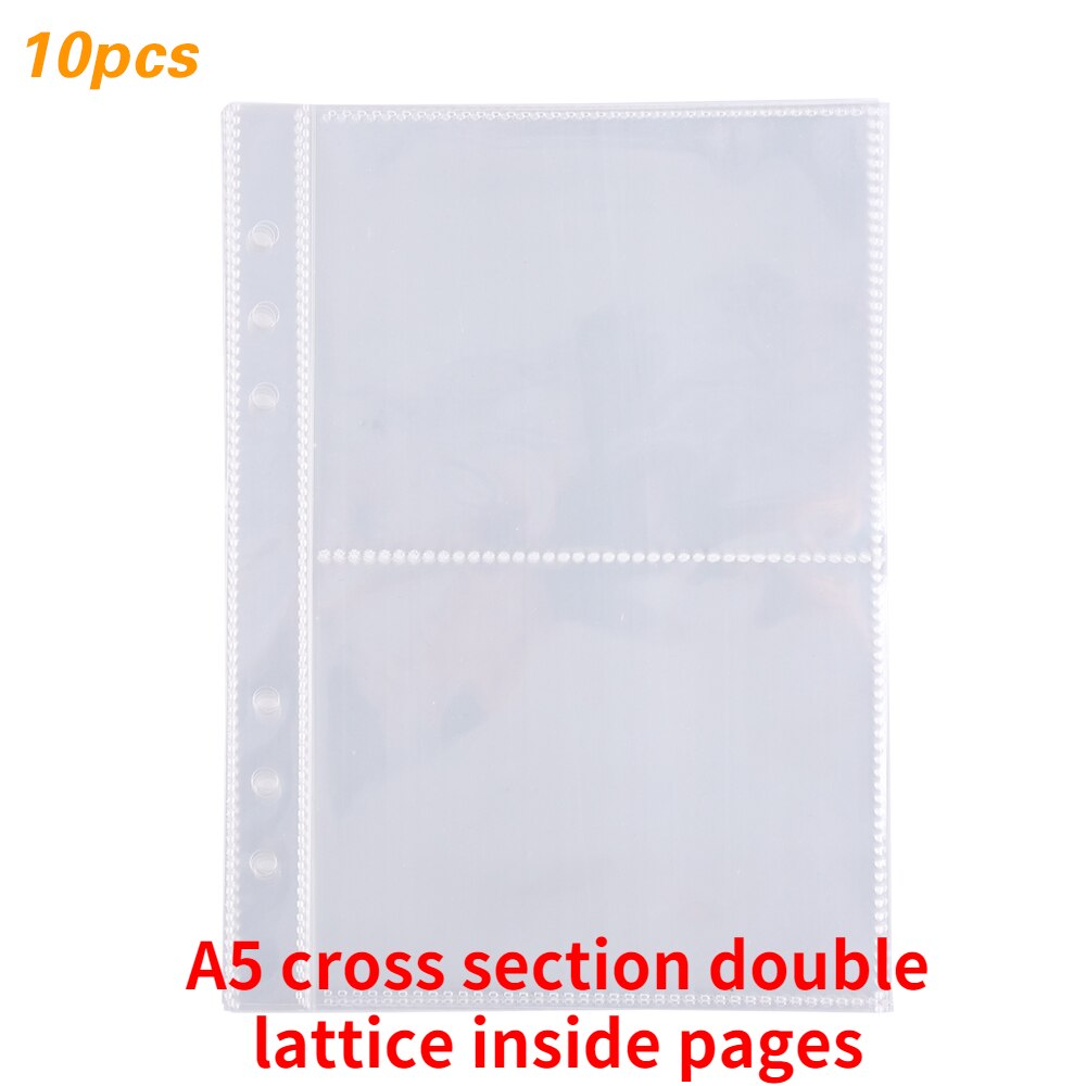 Coloffice PP Matte Transparent A4 B5 A5 Holes Loose-Leaf Notebook Case Inner Page Notebook Shell Office School Supplies: B-10pcs inside pages