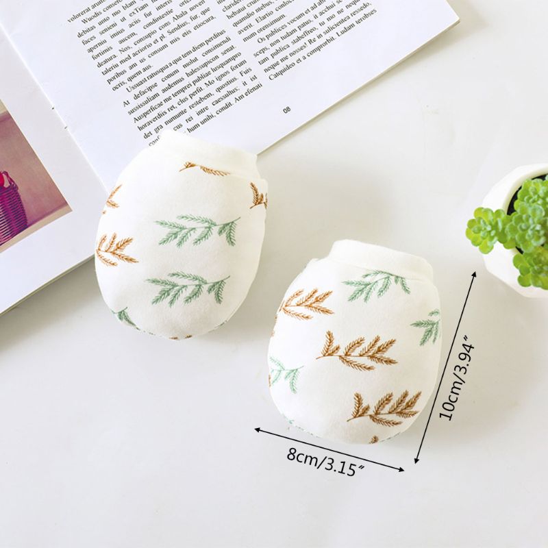 Baby Katoen Cartoon Patroon Anti Krassen Handschoen Bescherming Gezicht Scratch Mitten