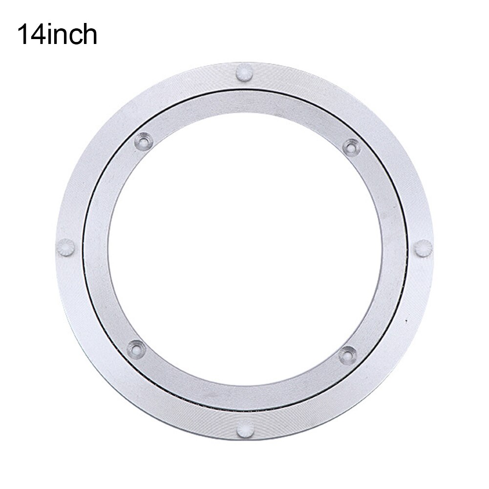6 størrelser rund form dreieskive plate bord glatt dreibar plate roterende bord aluminiumslegering roterende lager lat plate: 14 tommer