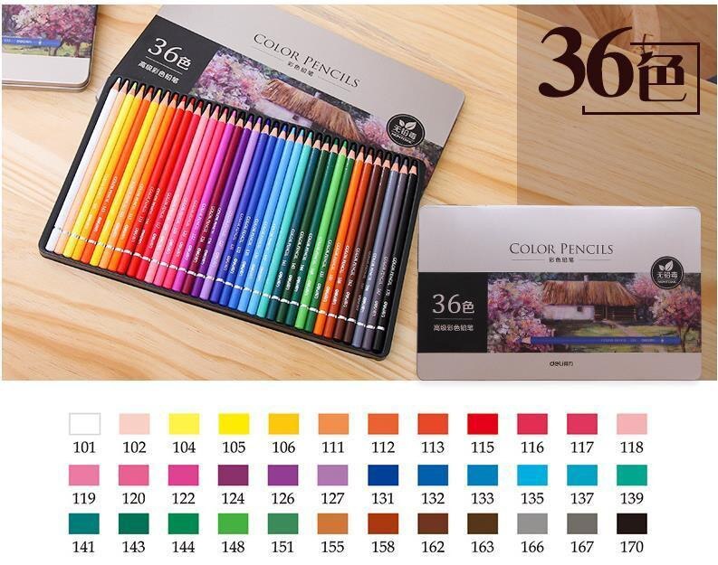 Deli 72 colours Adult Colouring Pencils for Drawing Colouring books Sketching Coloured Pencils for kids School Supplies: 36 Colors