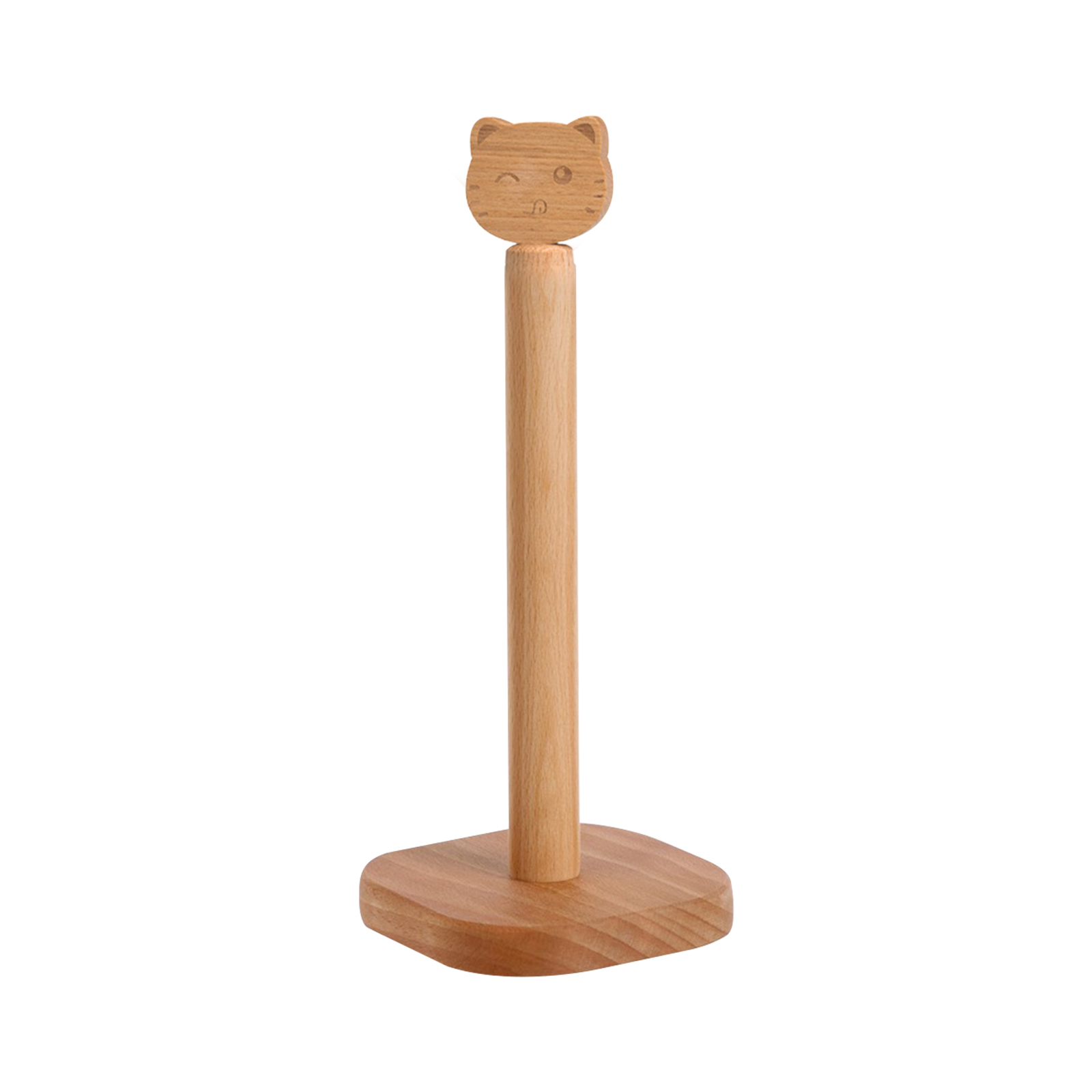 Wooden Roll Paper Stand Kitchen Paper Towel Holder Cute Cat Bird Tissue Stand Bathroom Kitchen Paper Hanger Cabinet Organizer: Cat