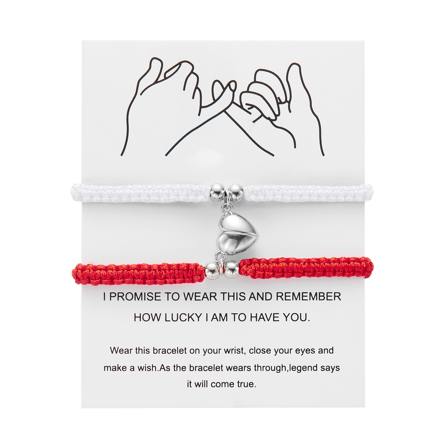 Pulsera con imán de corazón hecha a mano para mujeres y hombres, pulsera trenzada ajustable a la para parejas, conjuntos de joyería de amistad Bestie para amantes: Oro oscuro