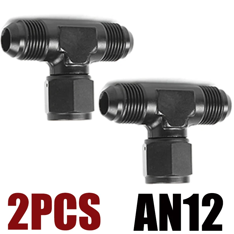 2x an4 an6 an8 an10 an12 universelle t-koblinger til slange i aluminium, hann-hann, hunn-t-kobling på sidegjengeadapter: Gul